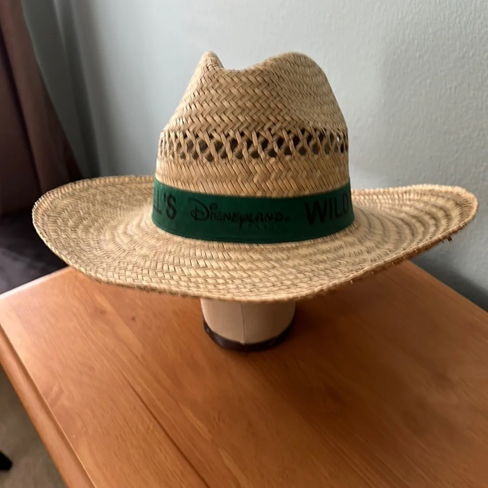 Rare Disneyland Paris Buffalo Bills Wild West Show Straw Cowboy Hat Green.